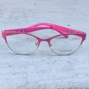 Versace Women’s Pink Metal Rimmed Eyeglasses